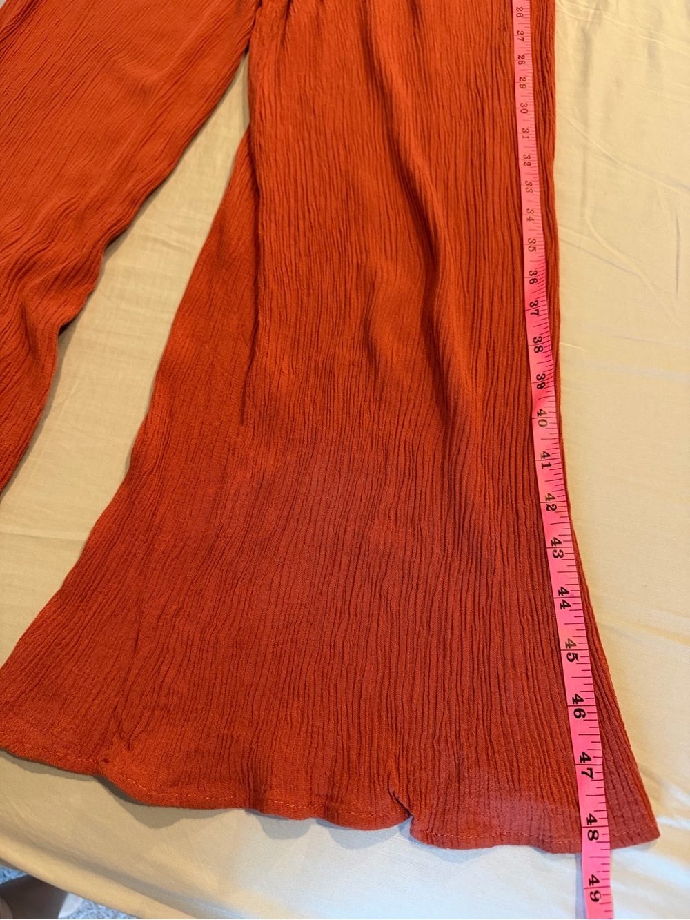 Blue Rain Rust Smocked Wide-Leg Jumpsuit - Picture 4 of 7